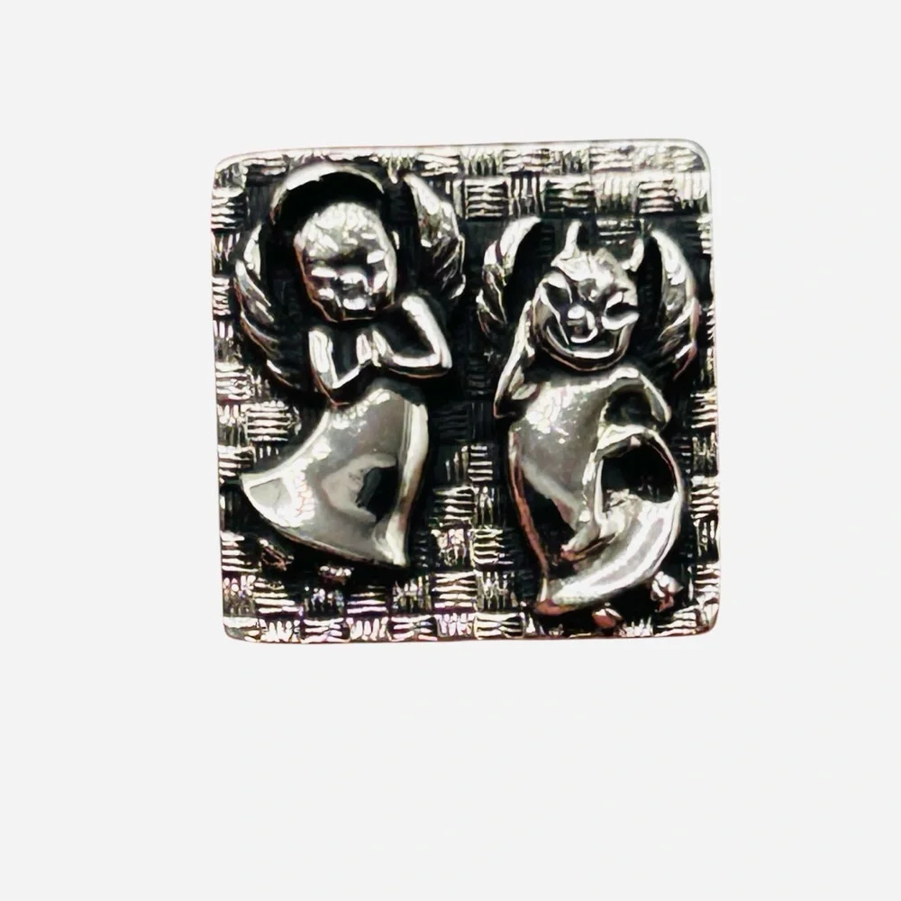 Vintage Angel Devil Large Cuff Links